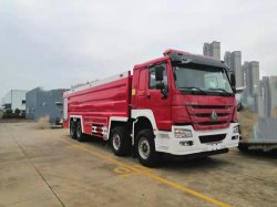24吨豪沃前四后八水罐消防车